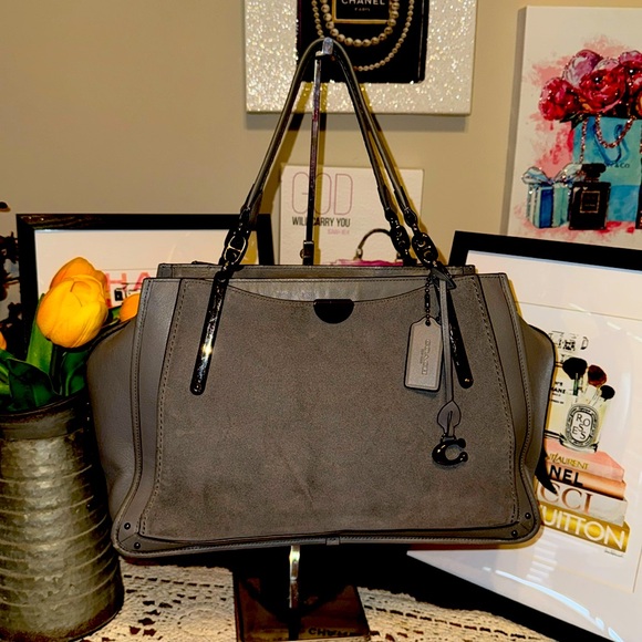 Coach Handbags - Coach Dreamer Gray Suede/Leather Elegant Satchel - EUC